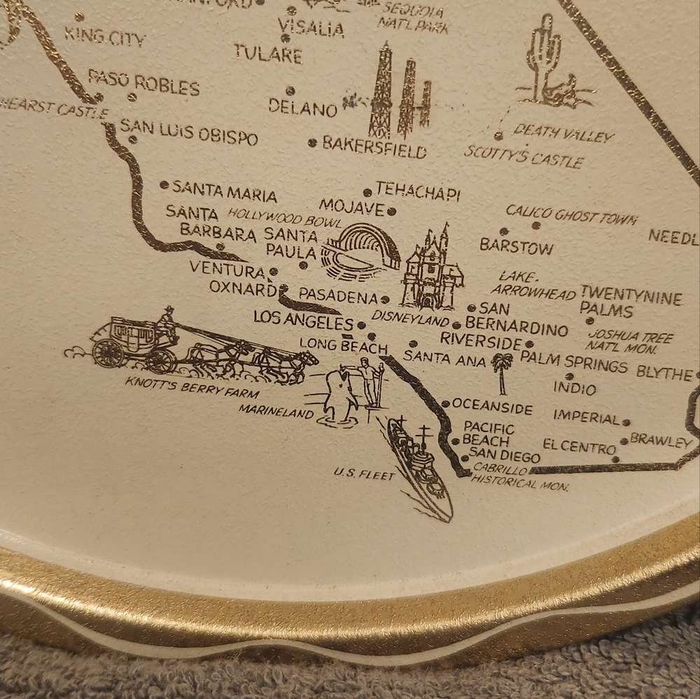 California vintage souvenir tin tray - Picture 3 of 10